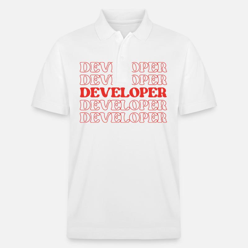 Entwickler, Programmierer, Programmierer, Programmierer, Software-Ingenieur - Stanley/Stella Unisex Bio-Poloshirt PREPSTER - Weiß