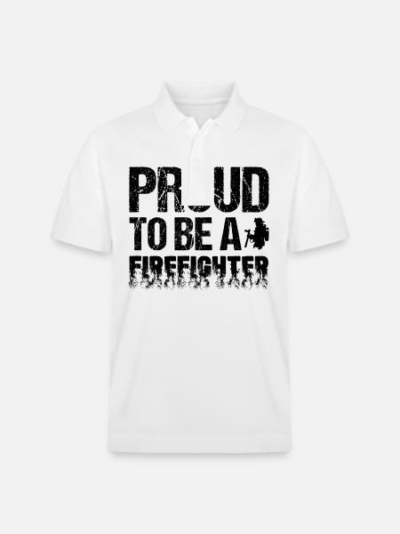 Proud to Be a Firefighter - Stanley/Stella Unisex Organic Polo Shirt PREPSTER - white