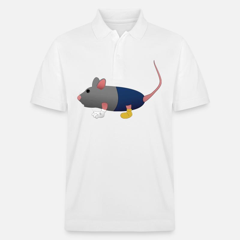 Niedliche Comic-Maus - Stanley/Stella Unisex Bio-Poloshirt PREPSTER - Weiß