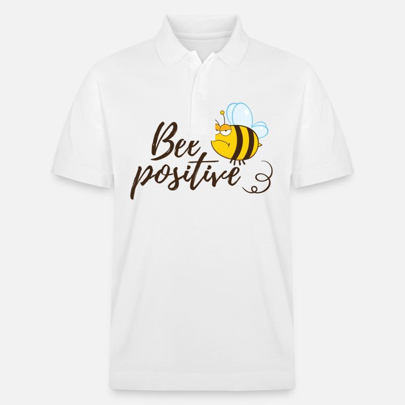 Drôle d’abeille disant abeille positive - Polo PREPSTER bio Stanley/Stella Unisexe - blanc