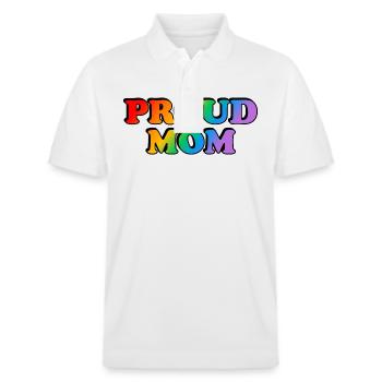 Proud Mom LGBTQ rainbow LGBT pride month - Polo PREPSTER bio Stanley/Stella Unisexe - blanc - Devant - Roxy (174cm) & Andy (188cm)