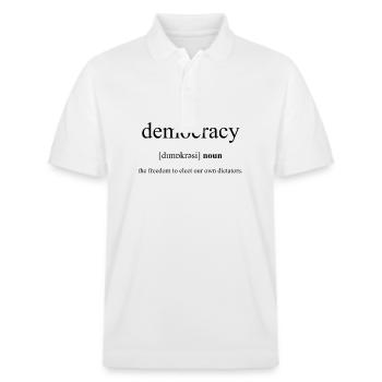 Démocratie (Demokratie) Définition Dictionnaire - Polo PREPSTER bio Stanley/Stella Unisexe - blanc - Devant - Roxy (174cm) & Andy (188cm)