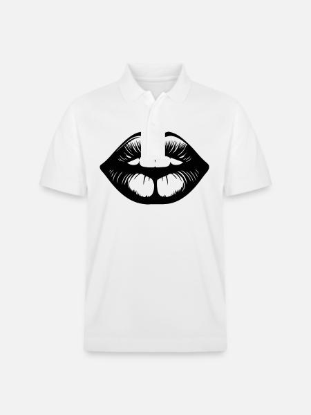 Lèvres, bouche, baisers lèvres - Polo PREPSTER bio Stanley/Stella Unisexe - blanc