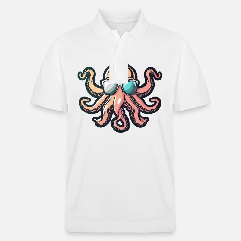 Oktopus Comic Cool - Stanley/Stella Unisex Bio-Poloshirt PREPSTER - Weiß