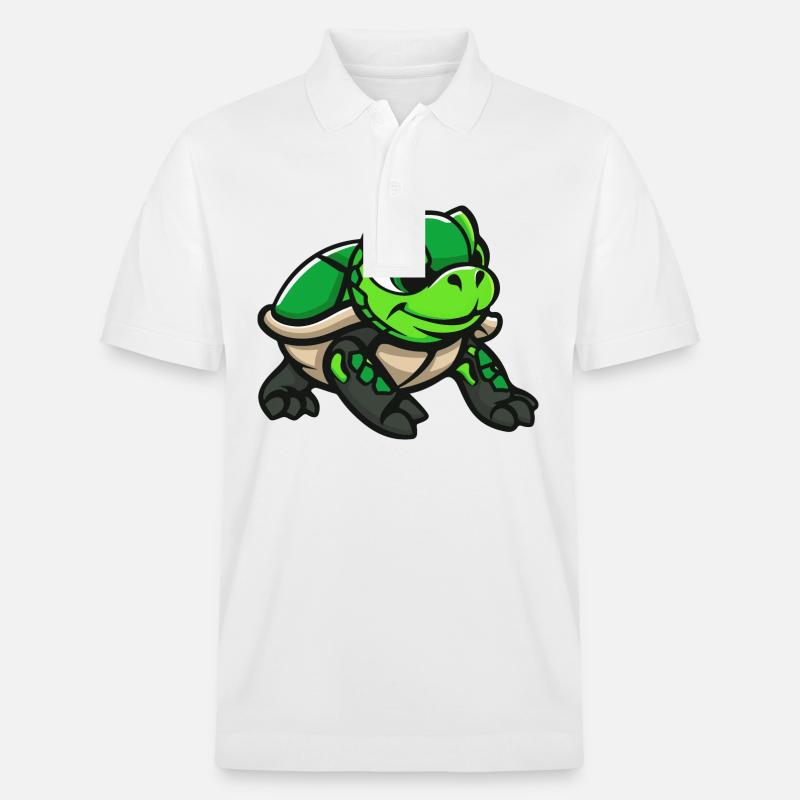 Schildkröte Comic - Stanley/Stella Unisex Bio-Poloshirt PREPSTER - Weiß