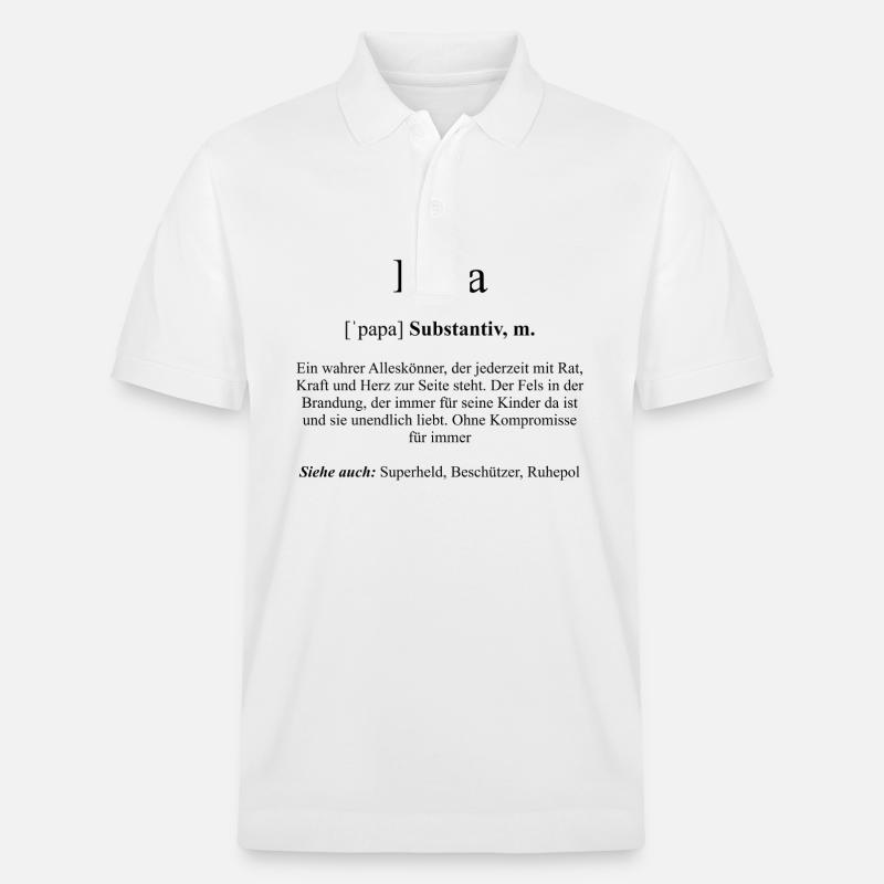 Papa Definition Dictionary - Stanley/Stella Unisex Bio-Poloshirt PREPSTER - Weiß