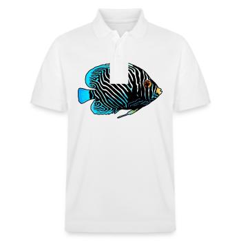 Exotischer Fisch - Stanley/Stella Unisex Bio-Poloshirt PREPSTER - Weiß - Vorne - Roxy (174cm) & Andy (188cm)