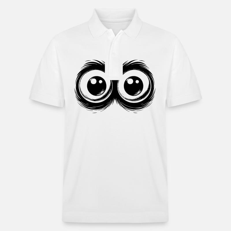 Lustige Augen mit durchdringendem Blick - Stanley/Stella Unisex Bio-Poloshirt PREPSTER - Weiß