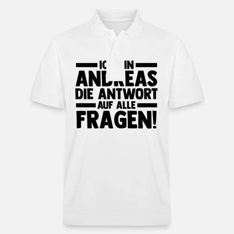 Vorname Andreas - Stanley/Stella Unisex Bio-Poloshirt PREPSTER - Weiß