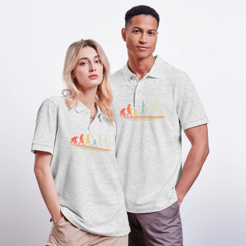 Coffee Coding Evolution Coder Developer Nerd Coffe Stanley/Stella Unisex Organic Polo Shirt PREPSTER