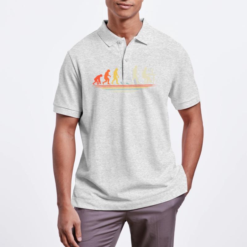 Coffee Coding Evolution Coder Developer Nerd Coffe Stanley/Stella Unisex Organic Polo Shirt PREPSTER