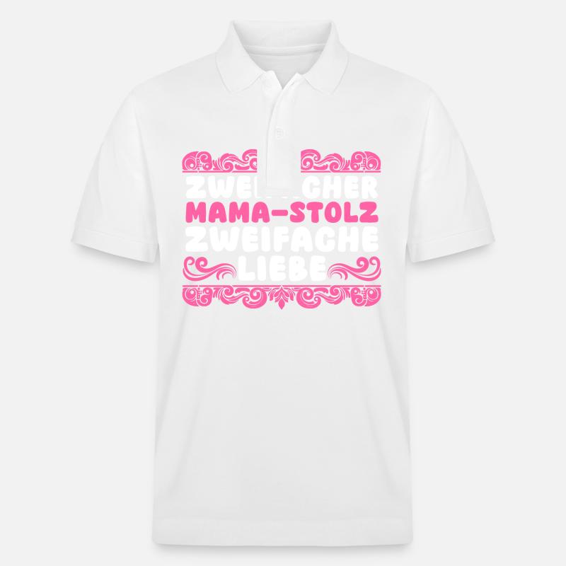 Mama Von 2 Kindern - Stanley/Stella Unisex Bio-Poloshirt PREPSTER - Weiß