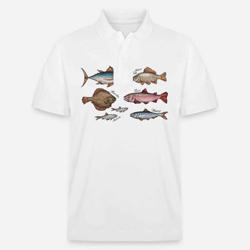 Meerestiere - Stanley/Stella Unisex Bio-Poloshirt PREPSTER - Weiß