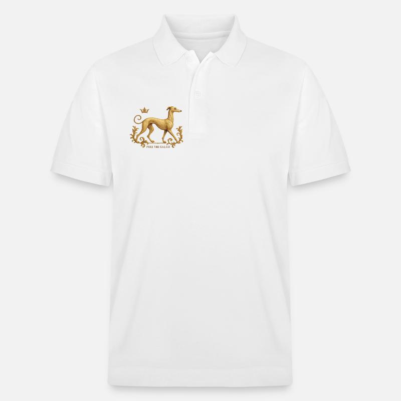 Libérez le Galgo - Broderie n°01 - Polo PREPSTER bio Stanley/Stella Unisexe - blanc