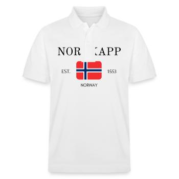 Nordkapp - Finnmark - Norway - Souvenir - Travel - Stanley/Stella Unisex Organic Polo Shirt PREPSTER - white - Front - Roxy (174cm) & Andy (188cm)