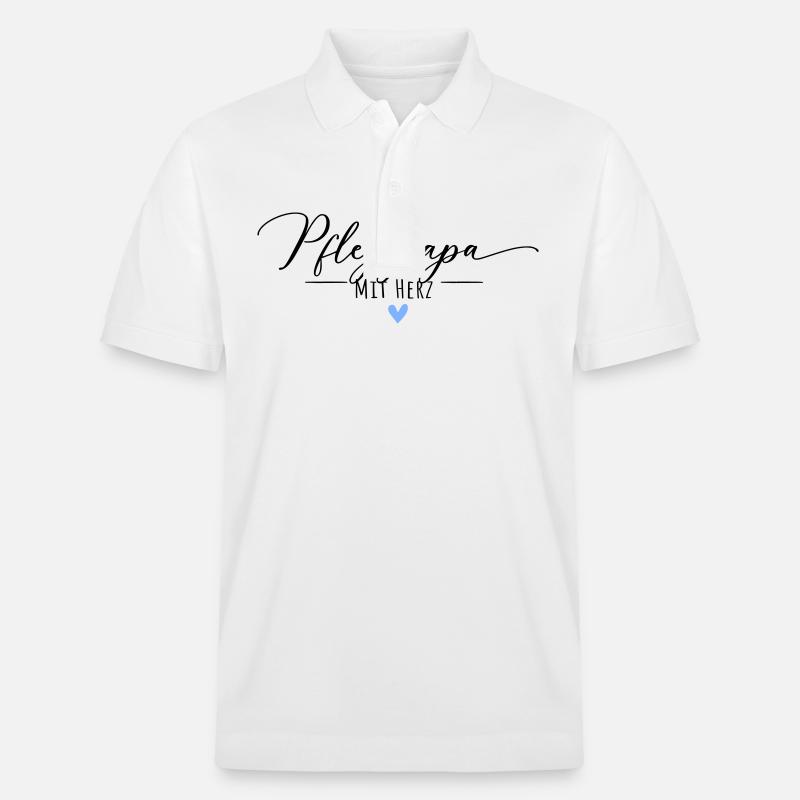 Pflegepapa mit Herz - Stanley/Stella Unisex Bio-Poloshirt PREPSTER - Weiß