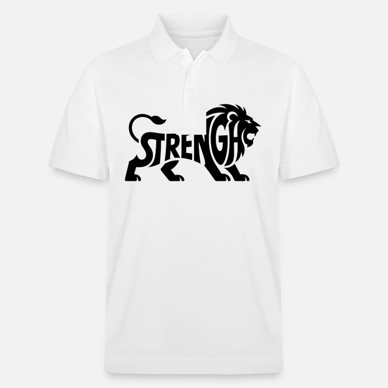 Strength - Logo du lion cool - Polo PREPSTER bio Stanley/Stella Unisexe - blanc