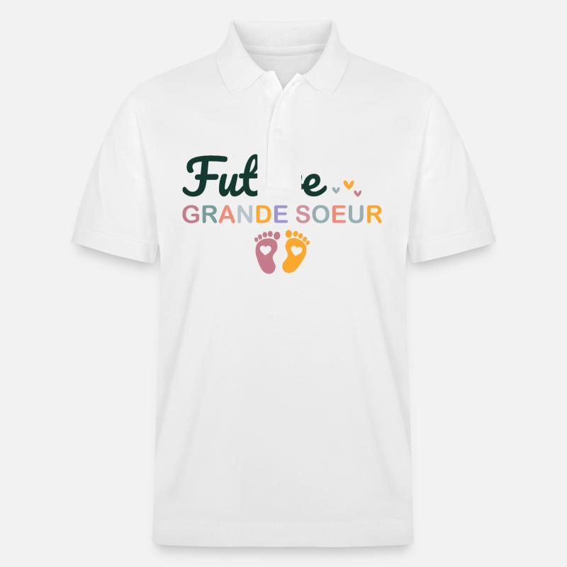 Kind Kind Zukunft Große Schwester - Stanley/Stella Unisex Bio-Poloshirt PREPSTER - Weiß