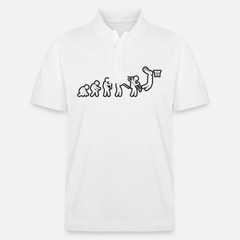 Evolution Basket Blanc Grunge - Polo PREPSTER bio Stanley/Stella Unisexe - blanc