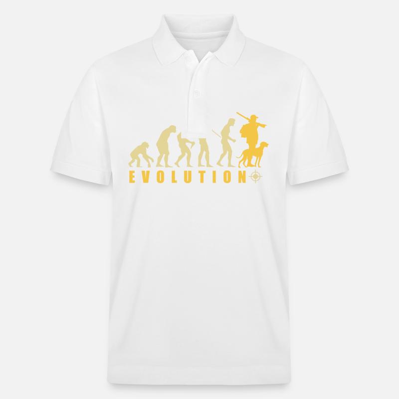 Evolution Hunter Lustiges Jagdgeschenk - Stanley/Stella Unisex Bio-Poloshirt PREPSTER - Weiß