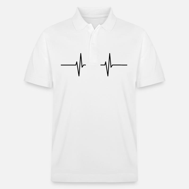 Herzschlag mit Moppet / Roller - Stanley/Stella Unisex Bio-Poloshirt PREPSTER - Weiß