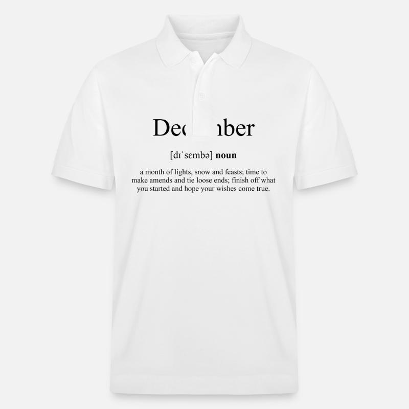 December | Dezember Definition Dictionary - Stanley/Stella Unisex Bio-Poloshirt PREPSTER - Weiß
