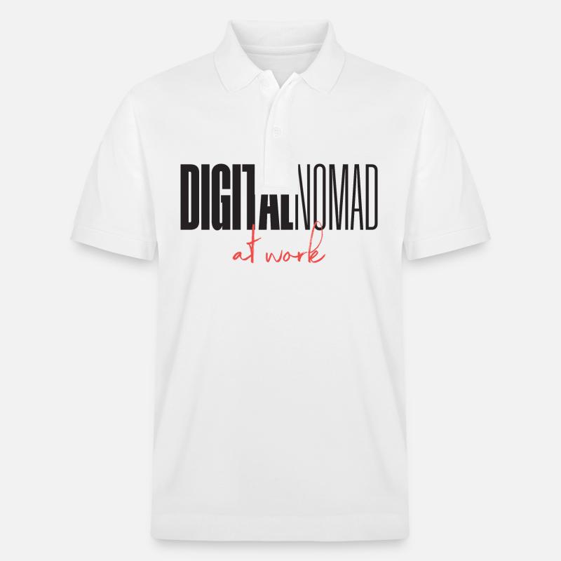 Digitalnomad at work - Stanley/Stella Unisex Bio-Poloshirt PREPSTER - Weiß
