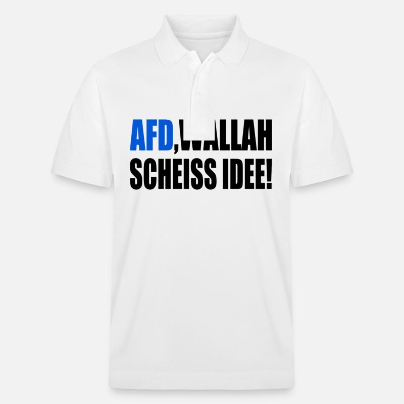 Afd wallah scheiss idee - Stanley/Stella Unisex Bio-Poloshirt PREPSTER - Weiß
