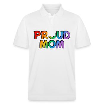 Proud Mom LGBTQ rainbow LGBT pride month - Polo PREPSTER bio Stanley/Stella Unisexe - blanc - Devant - Roxy (174cm) & Andy (188cm)