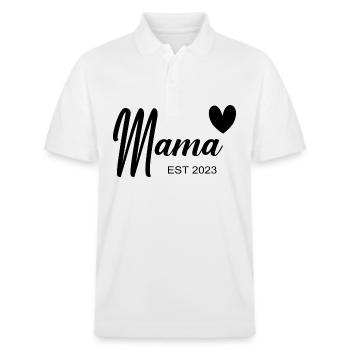 Promu au rang de Maman - Polo PREPSTER bio Stanley/Stella Unisexe - blanc - Devant - Roxy (174cm) & Andy (188cm)