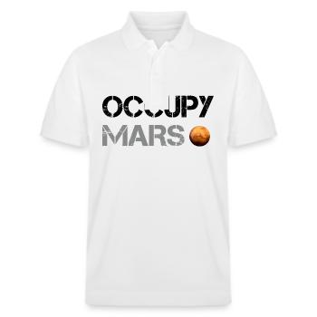 Occupy Mars planète Space Explor Rocket Science - Polo PREPSTER bio Stanley/Stella Unisexe - blanc - Devant - Roxy (174cm) & Andy (188cm)