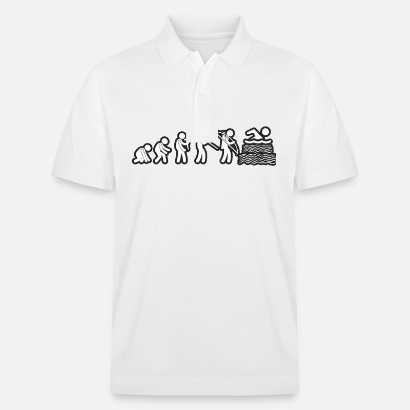 Evolution Natation Blanc Grunge - Polo PREPSTER bio Stanley/Stella Unisexe - blanc