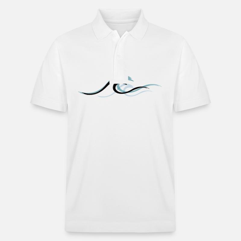 Welle wave Surfen Wasserratte Surfer - Stanley/Stella Unisex Bio-Poloshirt PREPSTER - Weiß