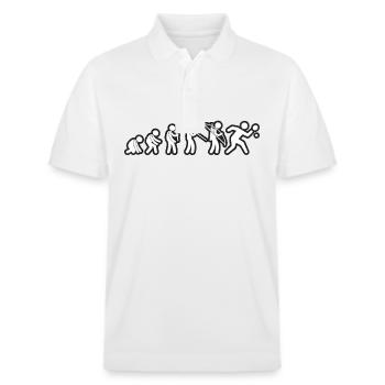Evolution Table Tennis White Grunge - Stanley/Stella Unisex Bio-Poloshirt PREPSTER - Weiß - Vorne - Roxy (174cm) & Andy (188cm)
