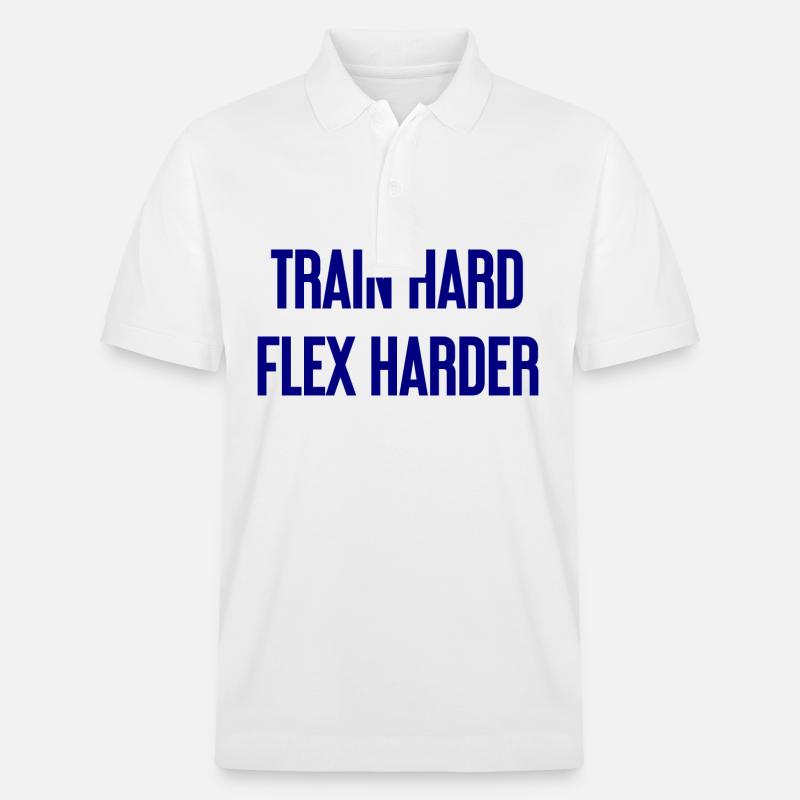 Train Hard Flex Harder - Stanley/Stella Unisex Bio-Poloshirt PREPSTER - Weiß