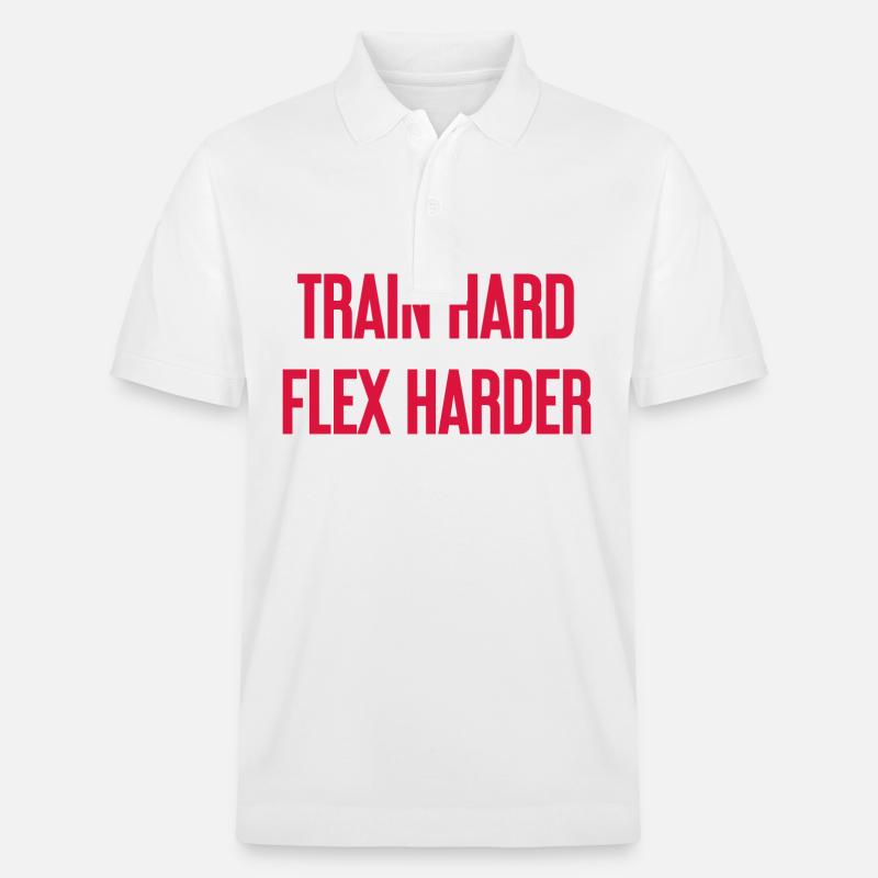 Train Hard Flex Harder - Stanley/Stella Unisex Bio-Poloshirt PREPSTER - Weiß
