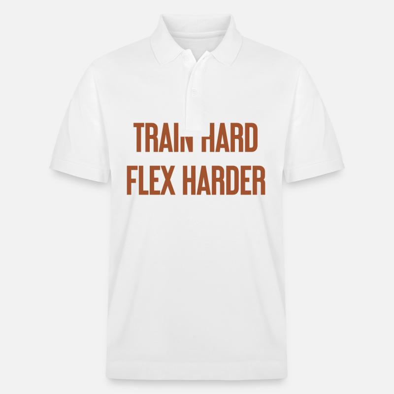 Train Hard Flex Harder - Stanley/Stella Unisex Bio-Poloshirt PREPSTER - Weiß