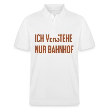 Ich verstehe nur Bahnhof - Stanley/Stella Unisex Bio-Poloshirt PREPSTER - Weiß - Vorne - Roxy (174cm) & Andy (188cm)