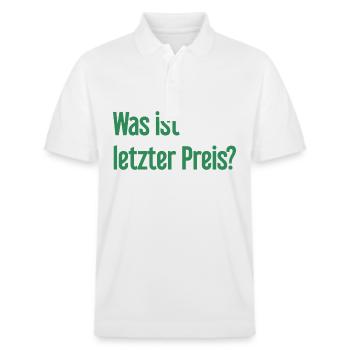 Was ist letzter Preis? - Stanley/Stella Unisex Bio-Poloshirt PREPSTER - Weiß - Vorne - Roxy (174cm) & Andy (188cm)