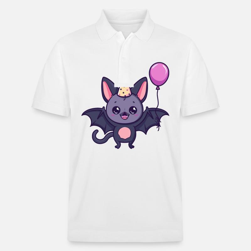 Chauve-souris Anniversaire Bande dessinée Mignon - Polo PREPSTER bio Stanley/Stella Unisexe - blanc