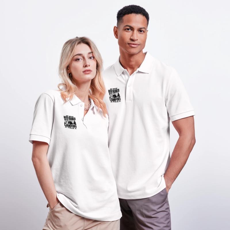 Beer Drinker With Camping Problem Stanley/Stella Unisex Organic Polo Shirt PREPSTER