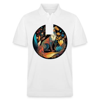 Mandala nature magic - Stanley/Stella Unisex Bio-Poloshirt PREPSTER - Weiß - Vorne - Roxy (174cm) & Andy (188cm)