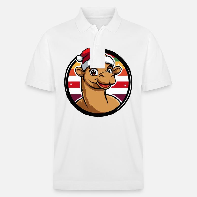 Kamel Weihnachten Tier - Stanley/Stella Unisex Bio-Poloshirt PREPSTER - Weiß