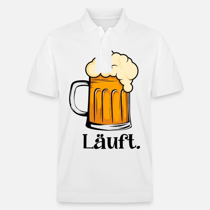 Läuft Beer - Stanley/Stella Unisex Bio-Poloshirt PREPSTER - Weiß