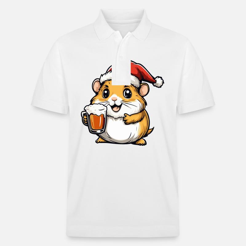 Bière de Noël Hamster - Polo PREPSTER bio Stanley/Stella Unisexe - blanc