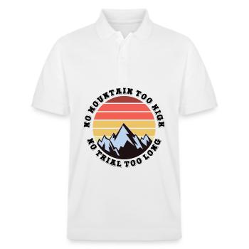 Kein Berg zu hoch, kein Weg zu lang - Stanley/Stella Unisex Bio-Poloshirt PREPSTER - Weiß - Vorne - Roxy (174cm) & Andy (188cm)