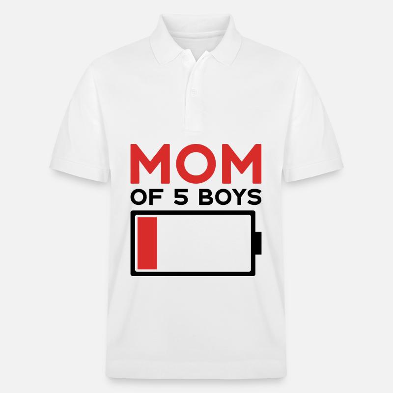 MAMAN DE 5 GARÇONS - Polo PREPSTER bio Stanley/Stella Unisexe - blanc