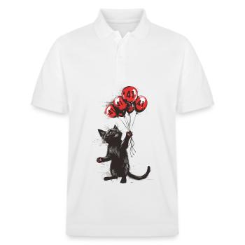 41 Jahre Geschenk 41. Geburtstag Katze - Stanley/Stella Unisex Bio-Poloshirt PREPSTER - Weiß - Vorne - Roxy (174cm) & Andy (188cm)