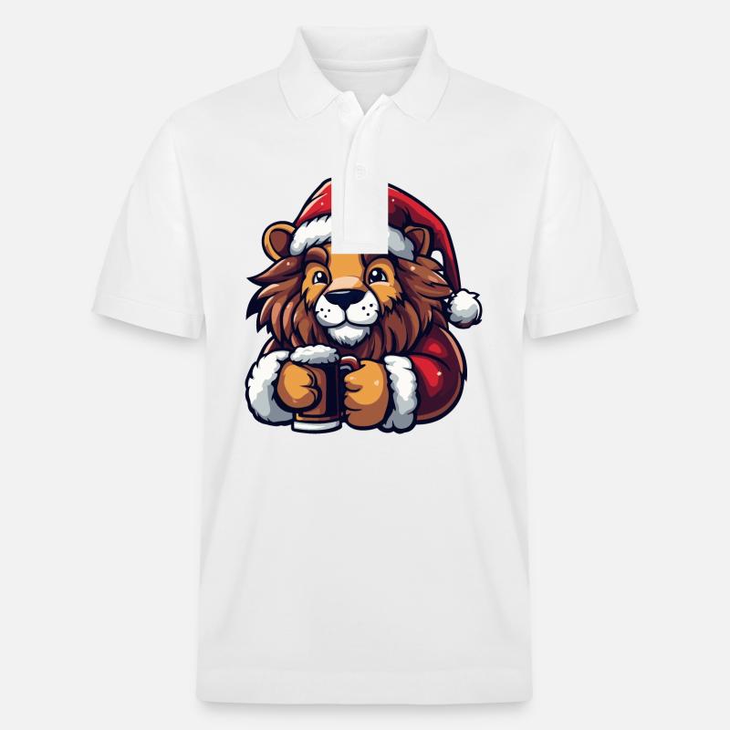 Löwe Weihnachten Bier - Stanley/Stella Unisex Bio-Poloshirt PREPSTER - Weiß