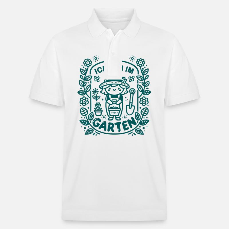 Ich bin im Garten - Stanley/Stella Unisex Bio-Poloshirt PREPSTER - Weiß